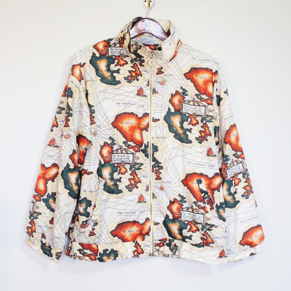 vtg Pierre Cardin African world map windbreaker - Picture 2 of 7